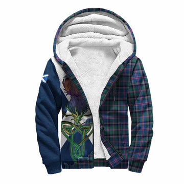 Cooper Tartan Family Crest Sherpa Hoodie Scottish Thistle Celtic Inspired