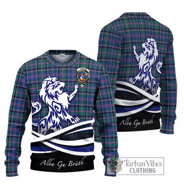 Cooper Tartan Knitted Sweater with Alba Gu Brath Regal Lion Emblem Unisex - Tartanvibesclothing Shop