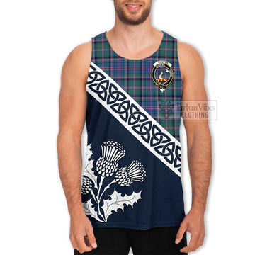 Tartan Vibes Clothing Cooper Tartan Men's Tank Top Featuring Thistle and Scotland Map