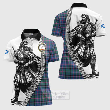 Tartan Vibes Clothing Cooper Tartan Clan Crest Women's Polo Shirt with Highlander Warrior Celtic Style