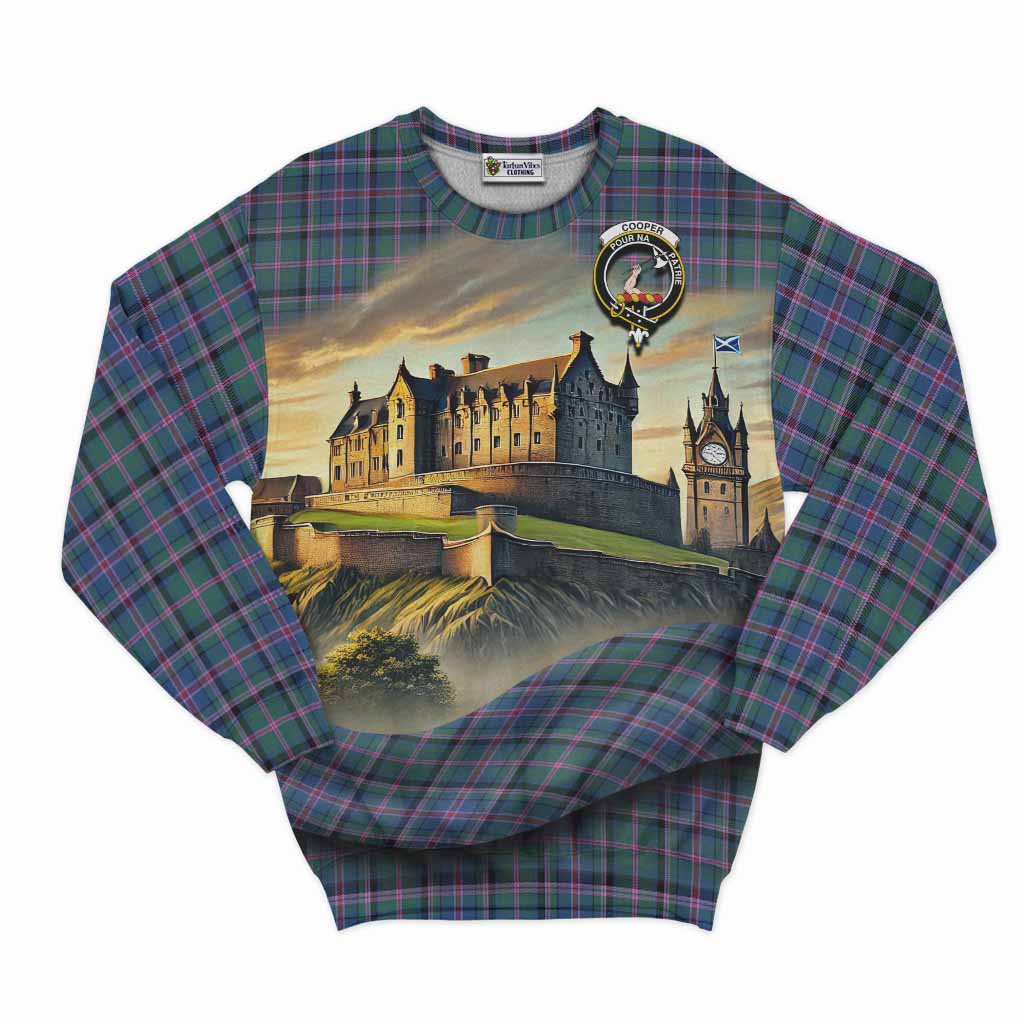 Tartan Vibes Clothing Cooper Tartan Family Crest Sweatshirt with Scottish Ancient Castle Style