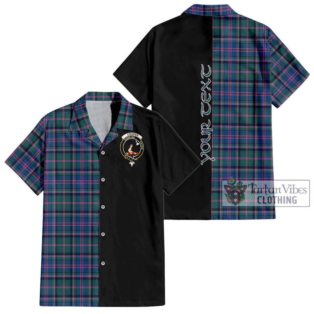 Cooper Tartan Short Sleeve Button Shirt with Family Crest and Half Of Me Style Kid - Tartanvibesclothing Shop