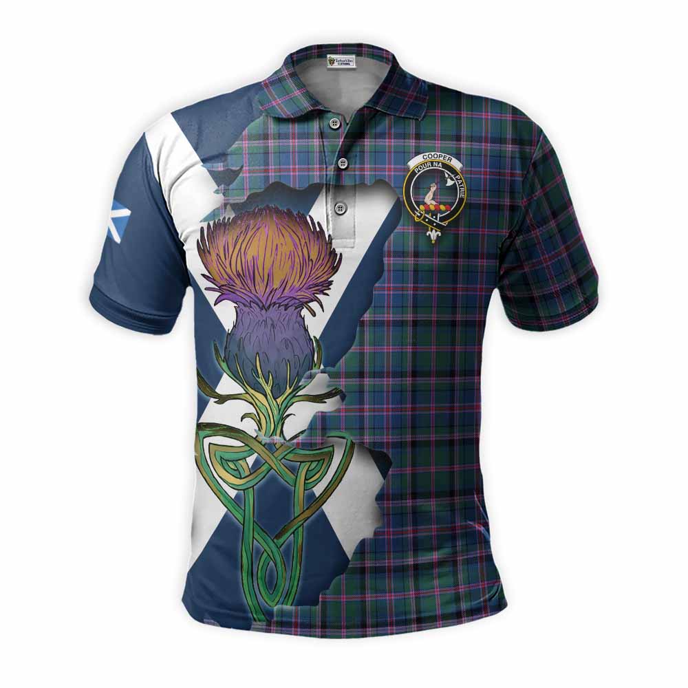 Tartan Vibes Clothing Cooper Tartan Family Crest Polo Shirt Scottish Thistle Celtic Inspired