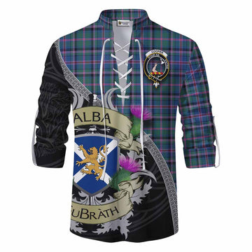 Tartan Vibes Clothing Cooper Tartan Family Crest Ghillie Kilt Shirt Lion Rampant Royal Thistle Shield Celtic Inspired