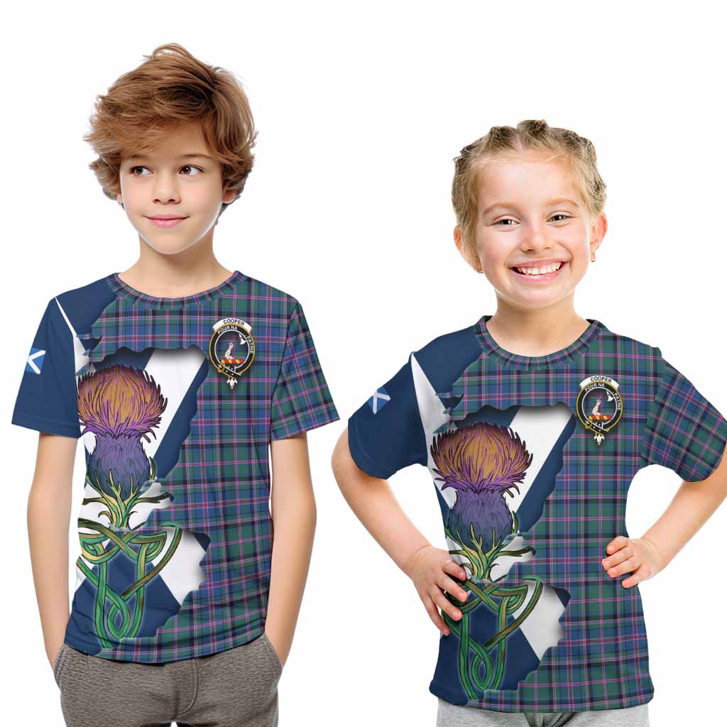 Tartan Vibes Clothing Cooper Tartan Family Crest Kid T-Shirt Scottish Thistle Celtic Inspired