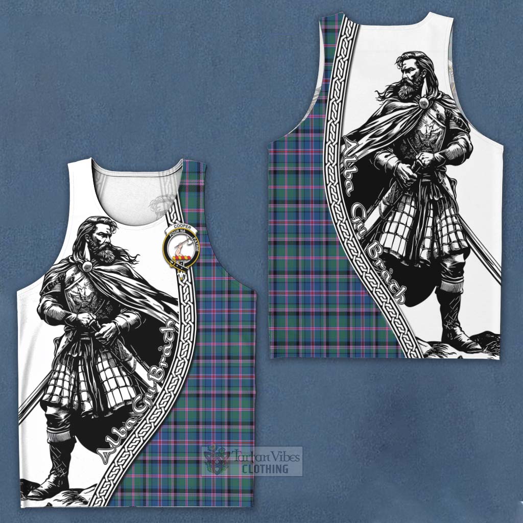 Tartan Vibes Clothing Cooper Tartan Clan Crest Men's Tank Top with Highlander Warrior Celtic Style