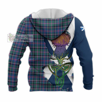 Cooper Tartan Family Crest Knitted Hoodie Scottish Thistle Celtic Inspired