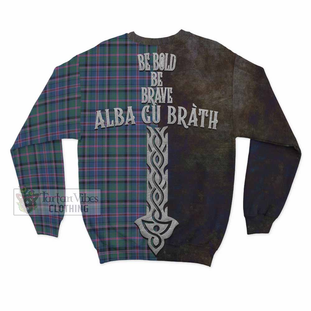 Tartan Vibes Clothing Cooper Tartan Family Crest Sweatshirt Alba Gu Brath Be Brave Lion Ancient Style