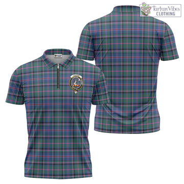 Cooper Tartan Zipper Polo Shirt with Family Crest