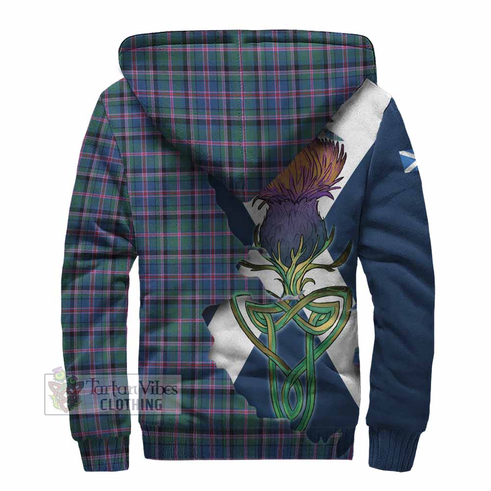 Tartan Vibes Clothing Cooper Tartan Family Crest Sherpa Hoodie Scottish Thistle Celtic Inspired