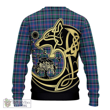 Cooper Tartan Knitted Sweater with Family Crest Celtic Wolf Style - Tartan Vibes Clothing