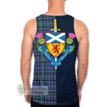 Tartan Vibes Clothing Cooper Tartan Men's Tank Top with Scottish Lion Royal Arm Half Style
