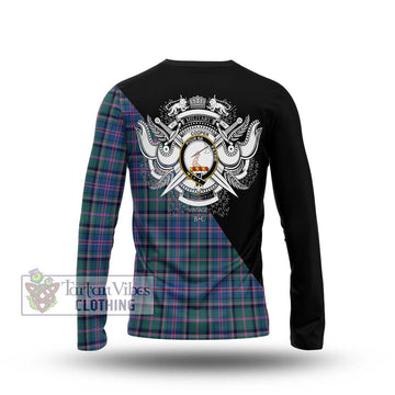 Cooper Tartan Long Sleeve T-Shirt with Family Crest and Military Logo Style - Tartanvibesclothing Shop