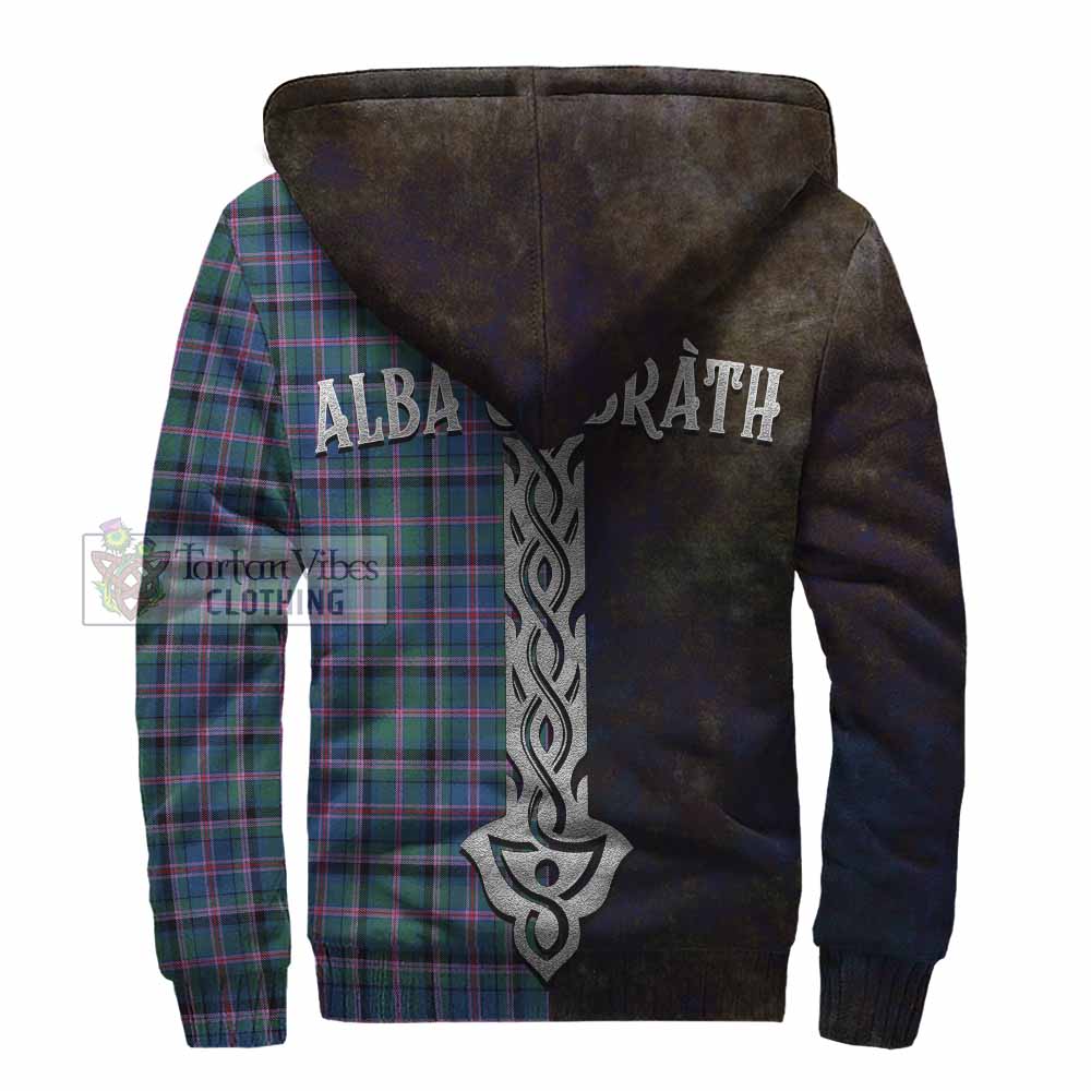 Tartan Vibes Clothing Cooper Tartan Family Crest Sherpa Hoodie Alba Gu Brath Be Brave Lion Ancient Style