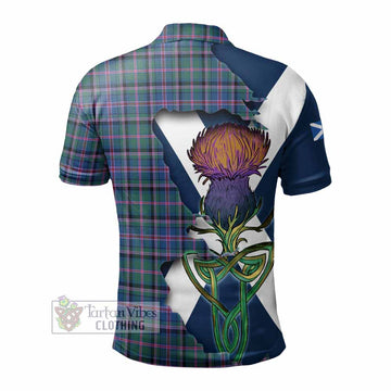Cooper Tartan Family Crest Polo Shirt Scottish Thistle Celtic Inspired