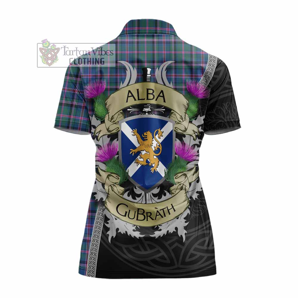 Tartan Vibes Clothing Cooper Tartan Family Crest Women's Polo Shirt Lion Rampant Royal Thistle Shield Celtic Inspired
