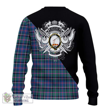 Cooper Tartan Knitted Sweater with Family Crest and Military Logo Style - Tartanvibesclothing Shop