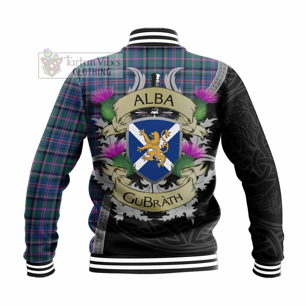 Tartan Vibes Clothing Cooper Tartan Family Crest Baseball Jacket Lion Rampant Royal Thistle Shield Celtic Inspired