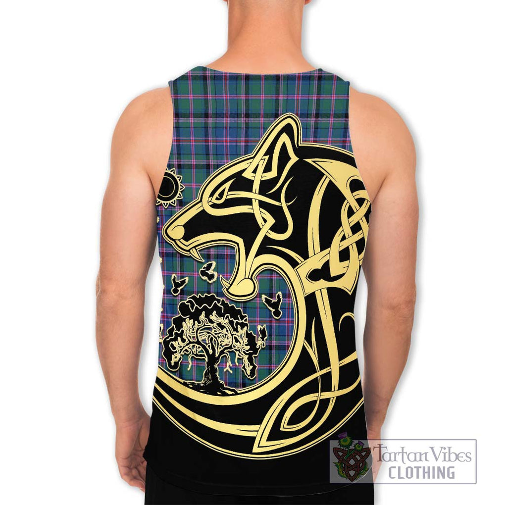 Cooper Tartan Men's Tank Top with Family Crest Celtic Wolf Style - Tartan Vibes Clothing