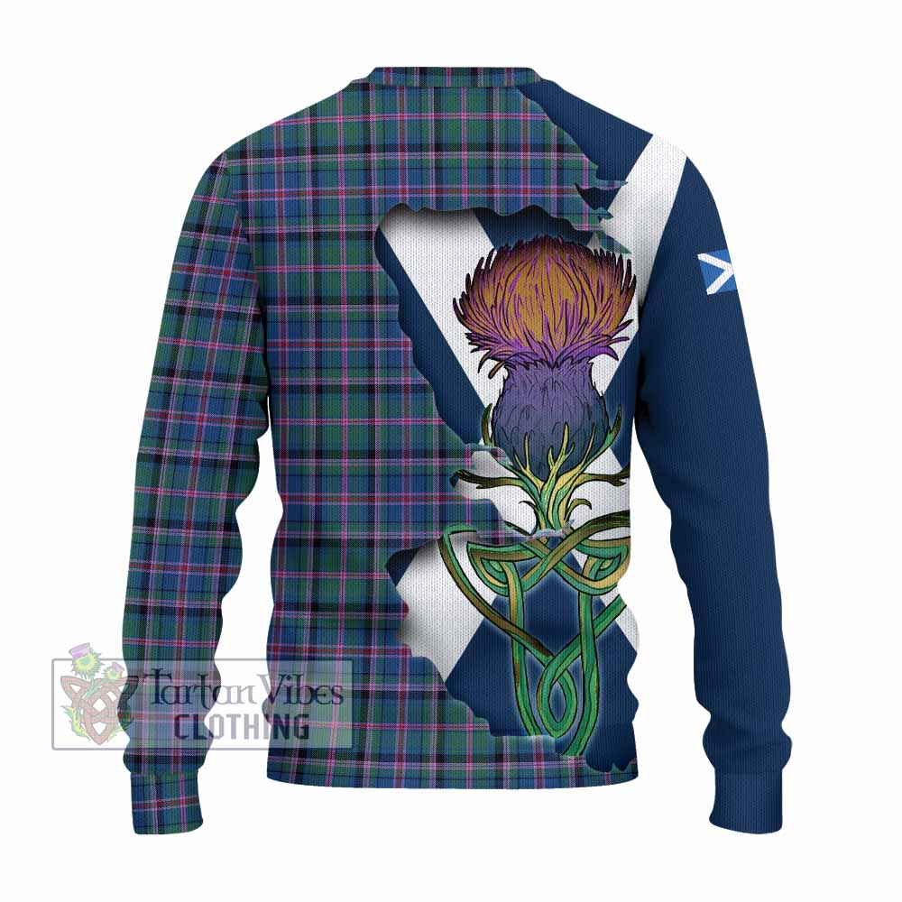 Tartan Vibes Clothing Cooper Tartan Family Crest Knitted Sweater Scottish Thistle Celtic Inspired