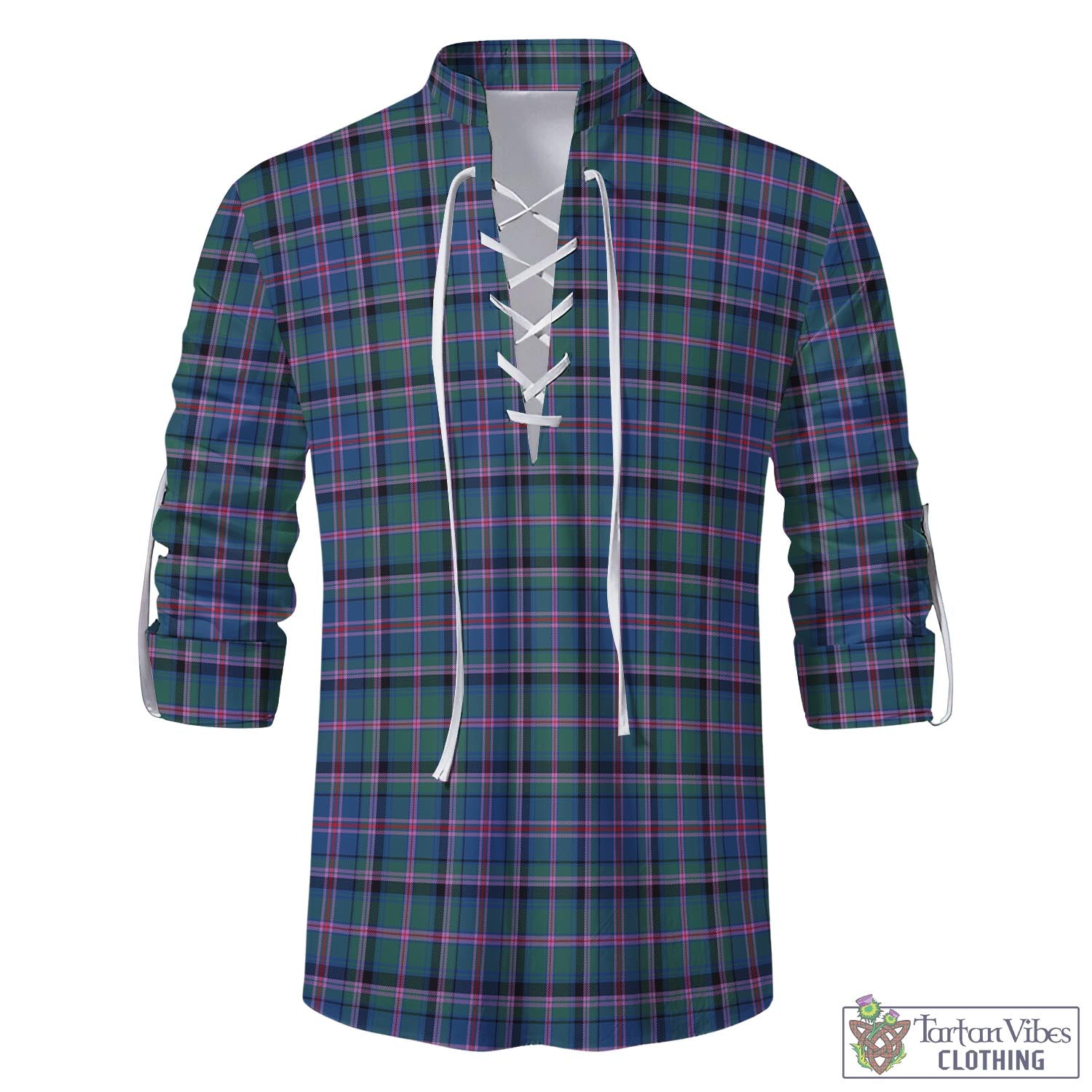Tartan Vibes Clothing Cooper Tartan Men's Scottish Traditional Jacobite Ghillie Kilt Shirt