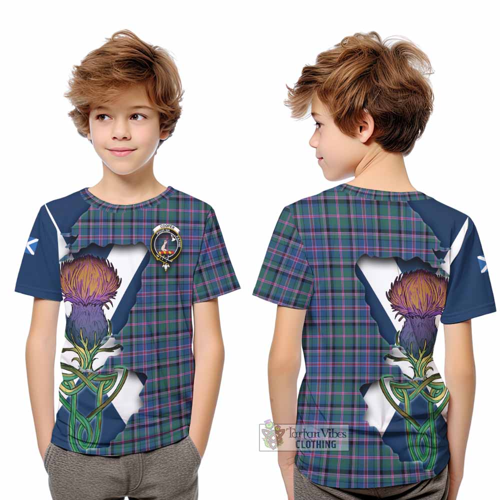 Tartan Vibes Clothing Cooper Tartan Family Crest Kid T-Shirt Scottish Thistle Celtic Inspired