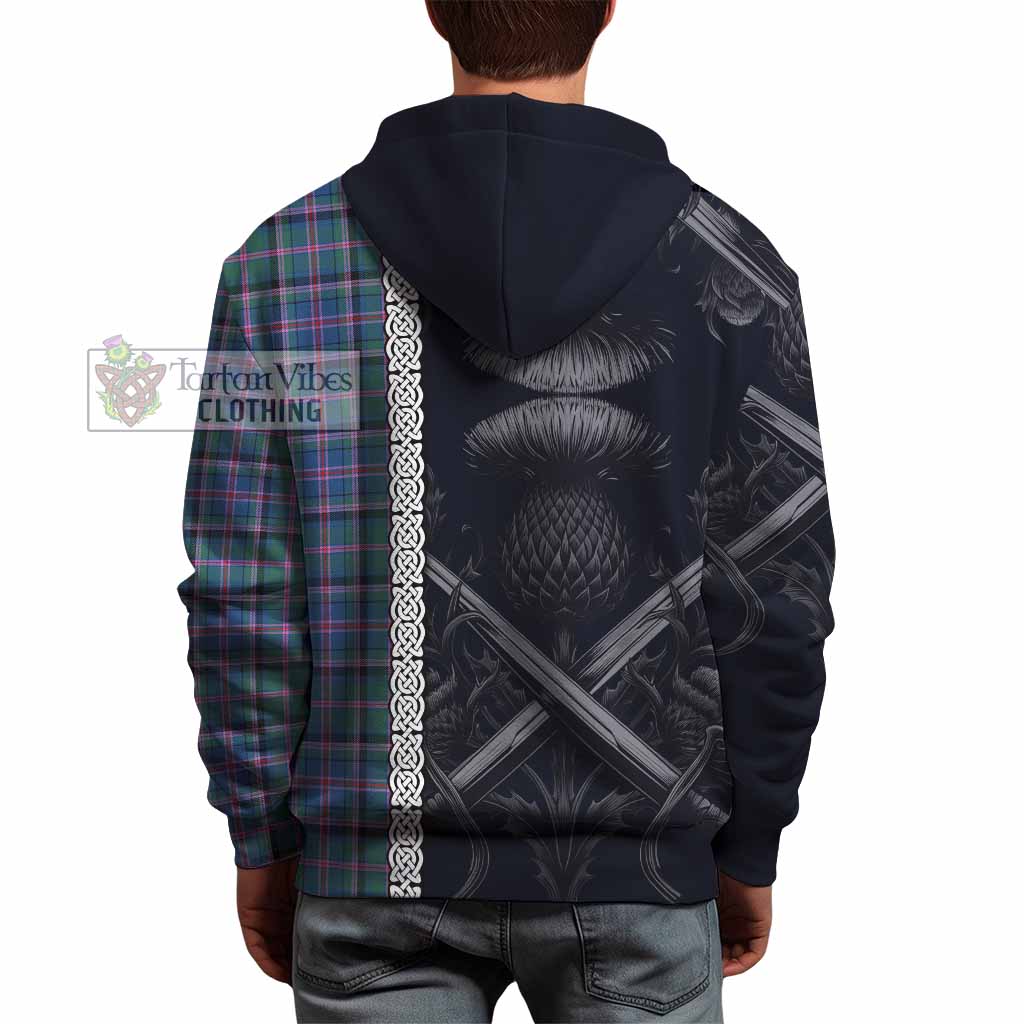 Tartan Vibes Clothing Cooper Tartan Hoodie with Family Crest Cross Sword Thistle Celtic Vibes