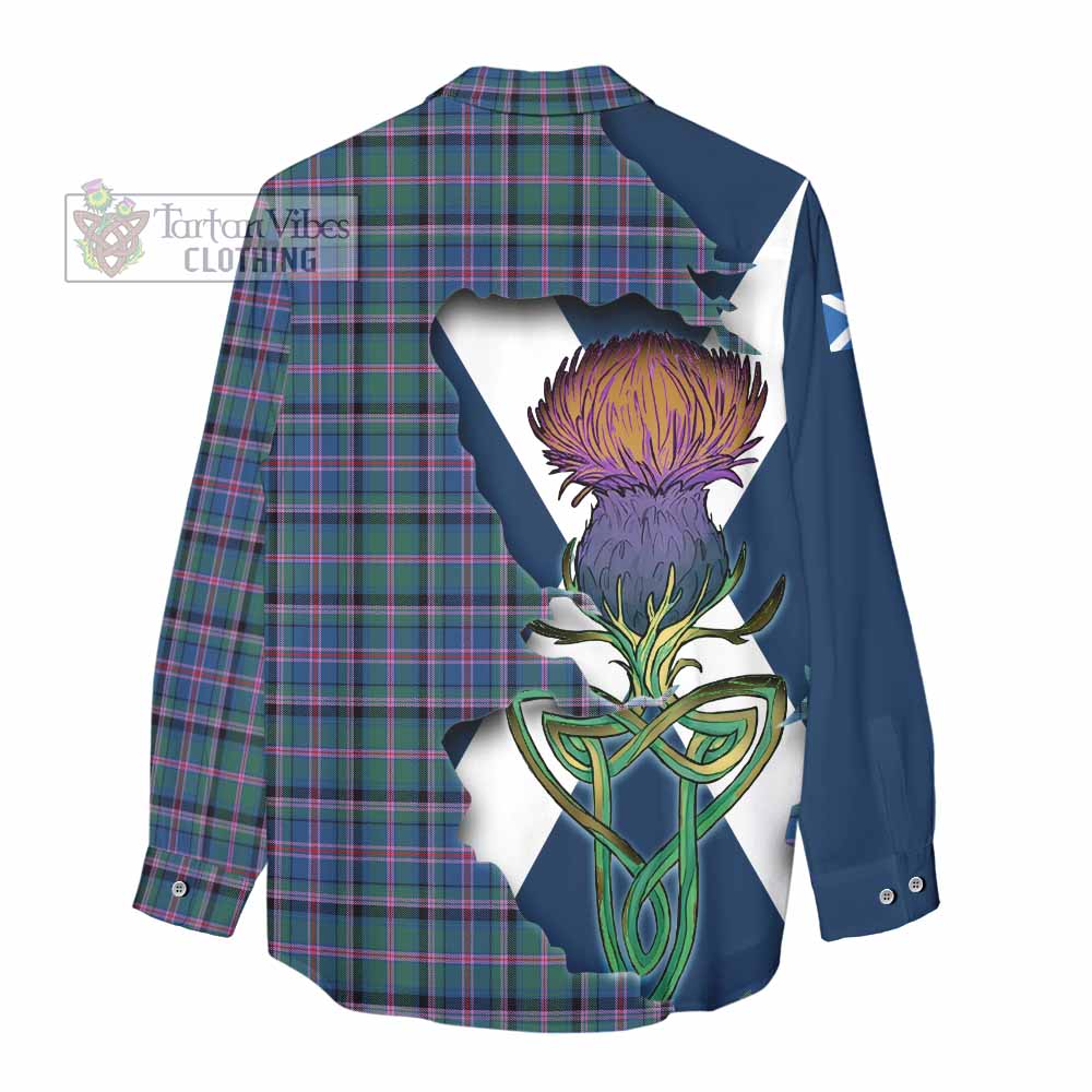 Tartan Vibes Clothing Cooper Tartan Family Crest Women's Casual Shirt Scottish Thistle Celtic Inspired