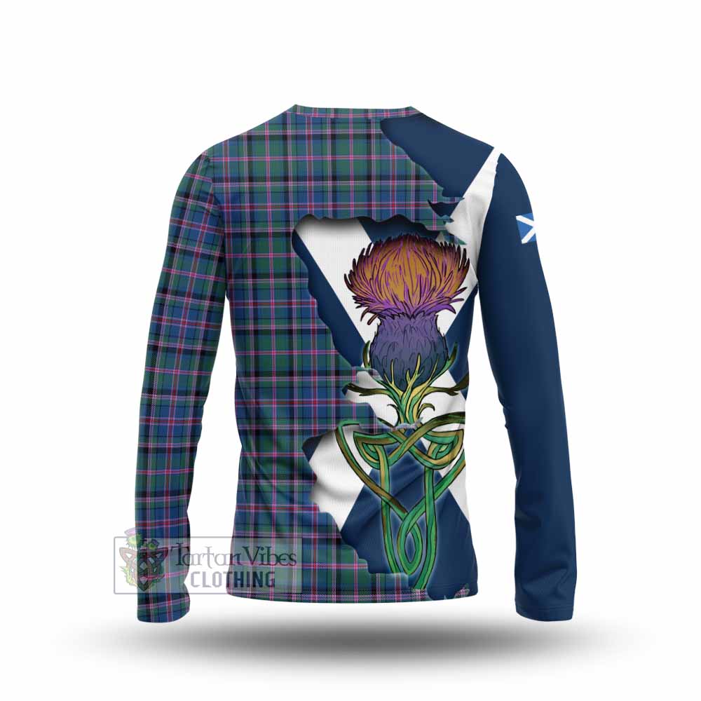 Tartan Vibes Clothing Cooper Tartan Family Crest Long Sleeve T-Shirt Scottish Thistle Celtic Inspired