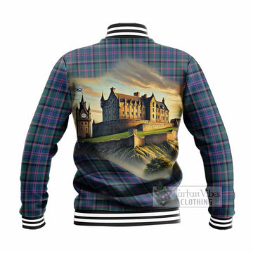 Cooper Tartan Family Crest Baseball Jacket with Scottish Ancient Castle Style