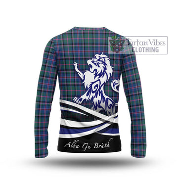 Cooper Tartan Long Sleeve T-Shirt with Alba Gu Brath Regal Lion Emblem - Tartanvibesclothing Shop