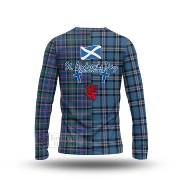 Tartan Vibes Clothing Cooper Tartan Long Sleeve T-Shirt Happy St. Andrew's Day Half Tartan Style