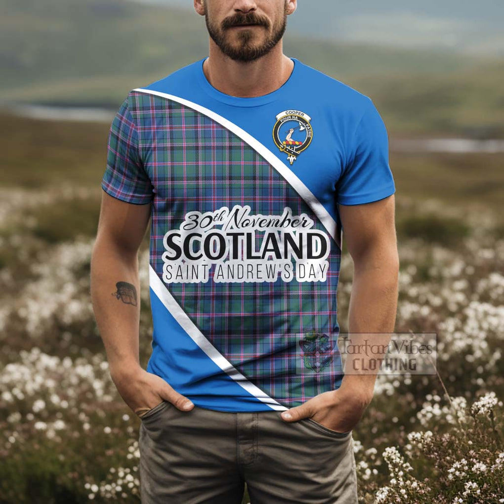 Tartan Vibes Clothing Cooper Family Crest Tartan T-Shirt Celebrate Saint Andrew's Day in Style