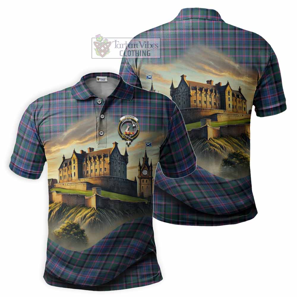 Tartan Vibes Clothing Cooper Tartan Family Crest Polo Shirt with Scottish Ancient Castle Stype