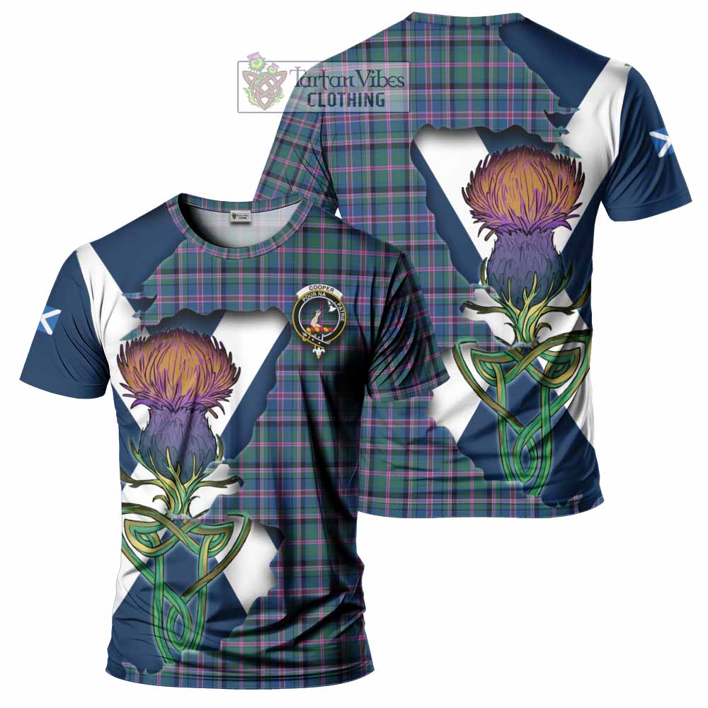 Tartan Vibes Clothing Cooper Tartan Family Crest T-Shirt Scottish Thistle Celtic Inspired