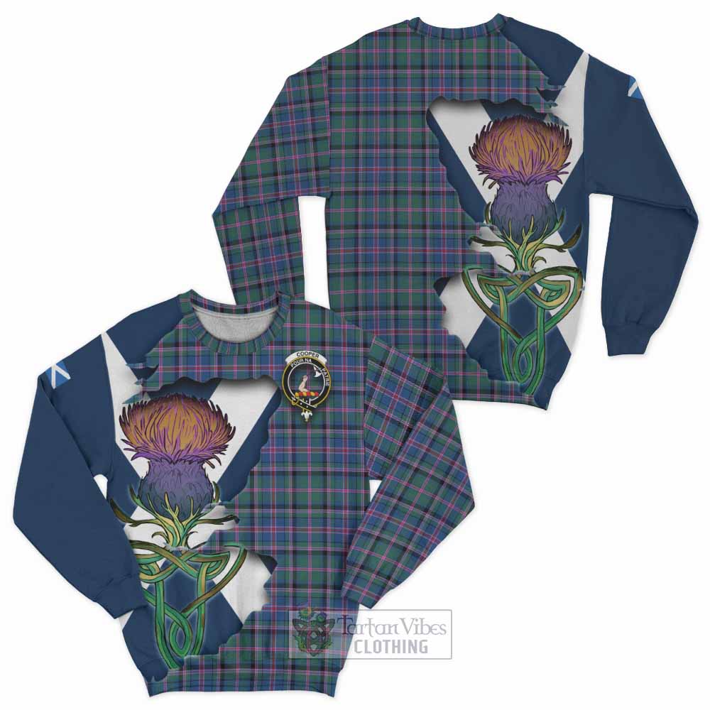 Tartan Vibes Clothing Cooper Tartan Family Crest Sweatshirt Scottish Thistle Celtic Inspired