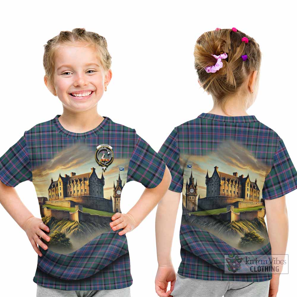 Tartan Vibes Clothing Cooper Tartan Family Crest Kid T-Shirt with Scottish Ancient Castle Style