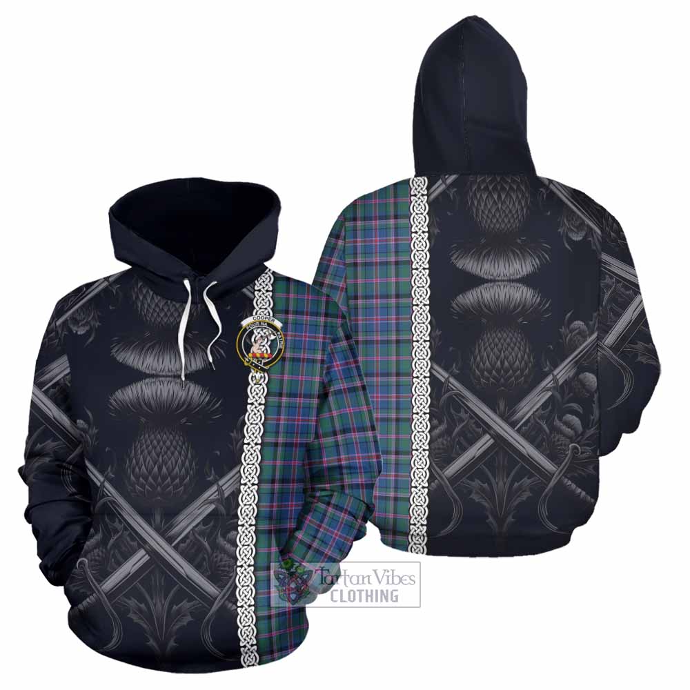 Tartan Vibes Clothing Cooper Tartan Hoodie with Family Crest Cross Sword Thistle Celtic Vibes