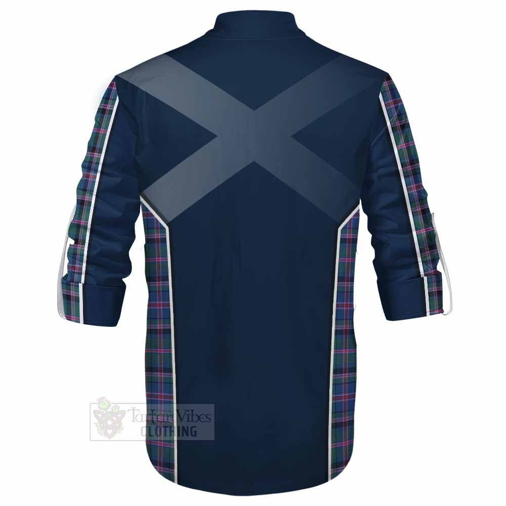 Tartan Vibes Clothing Cooper Tartan Ghillie Kilt Shirt with Family Crest and Lion Rampant Vibes Sport Style