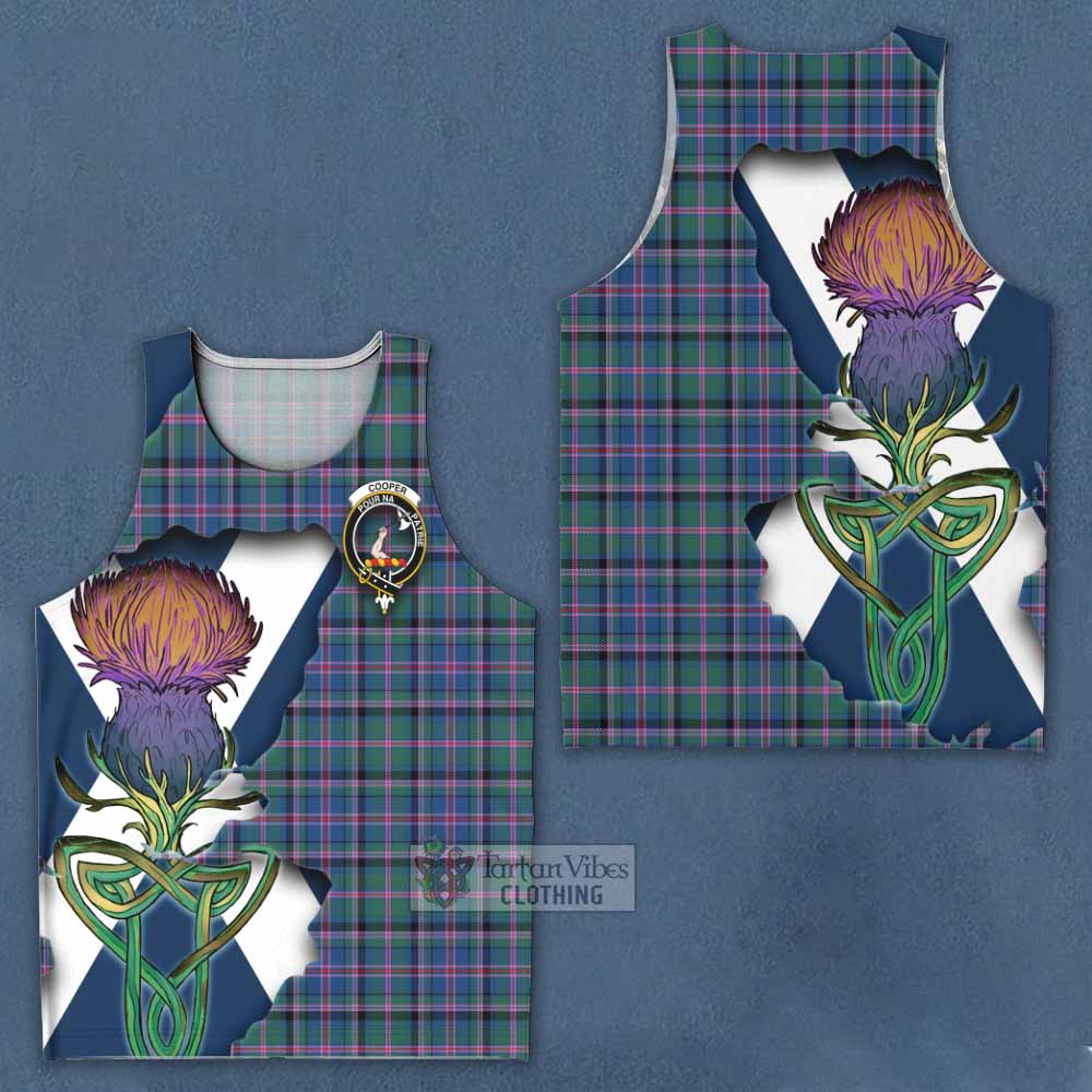 Tartan Vibes Clothing Cooper Tartan Family Crest Men's Tank Top Scottish Thistle Celtic Inspired