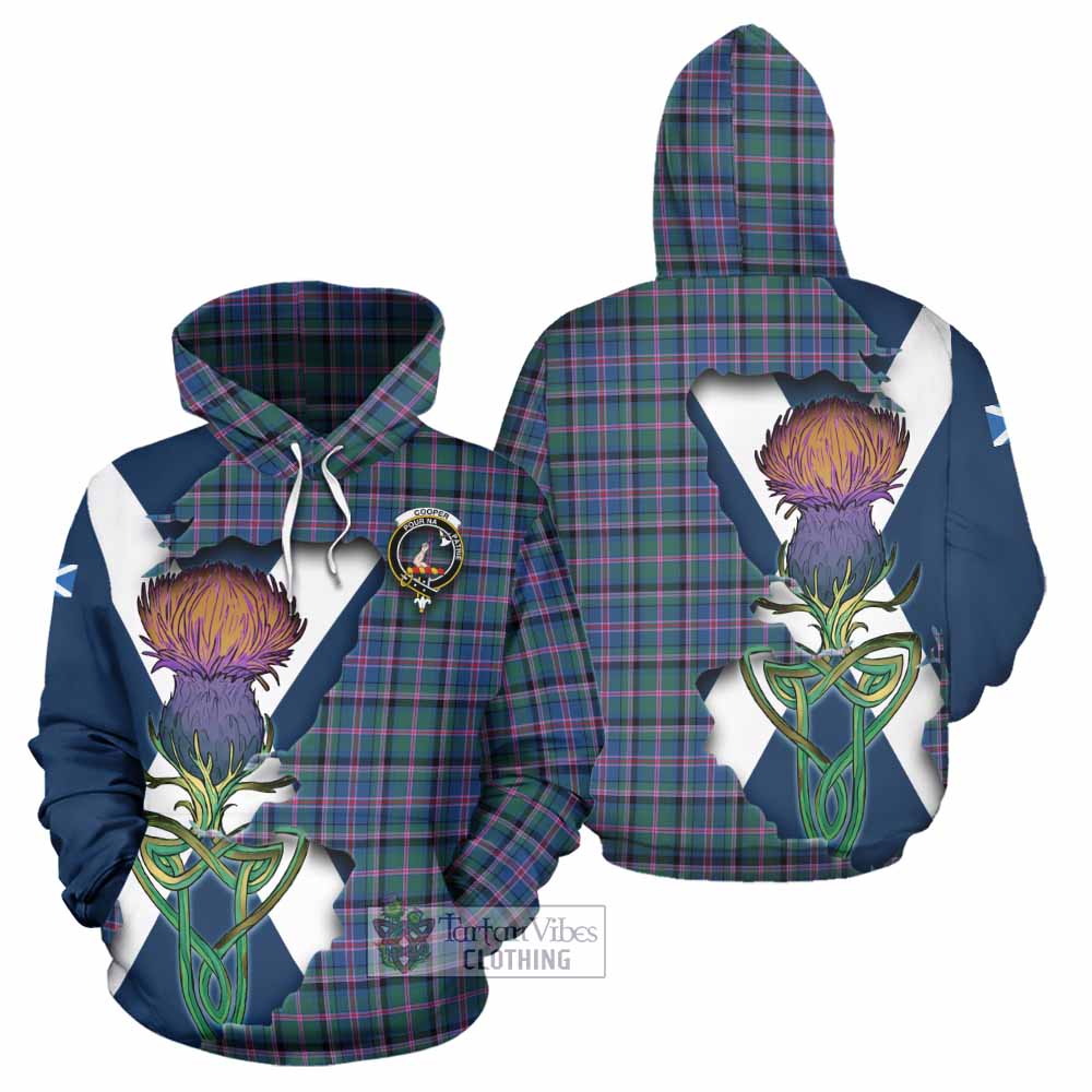 Tartan Vibes Clothing Cooper Tartan Family Crest Hoodie Scottish Thistle Celtic Inspired