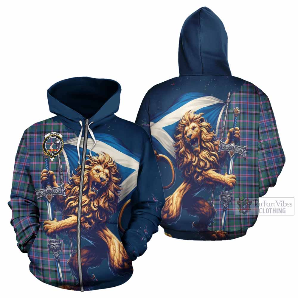 Coull Tartan Family Crest Hoodie with Scottish Majestic Lion - Tartan Vibes Clothing