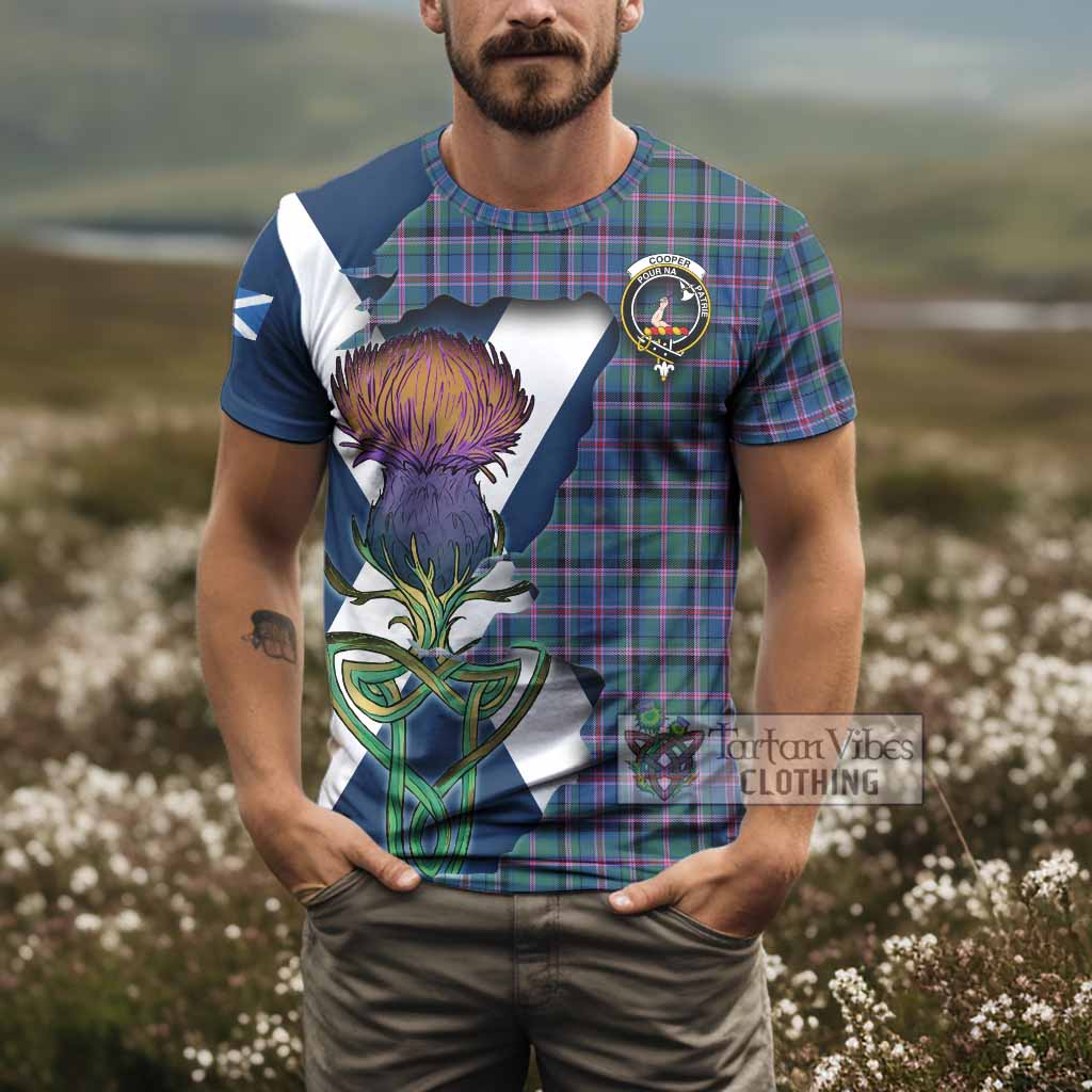 Tartan Vibes Clothing Cooper Tartan Family Crest T-Shirt Scottish Thistle Celtic Inspired