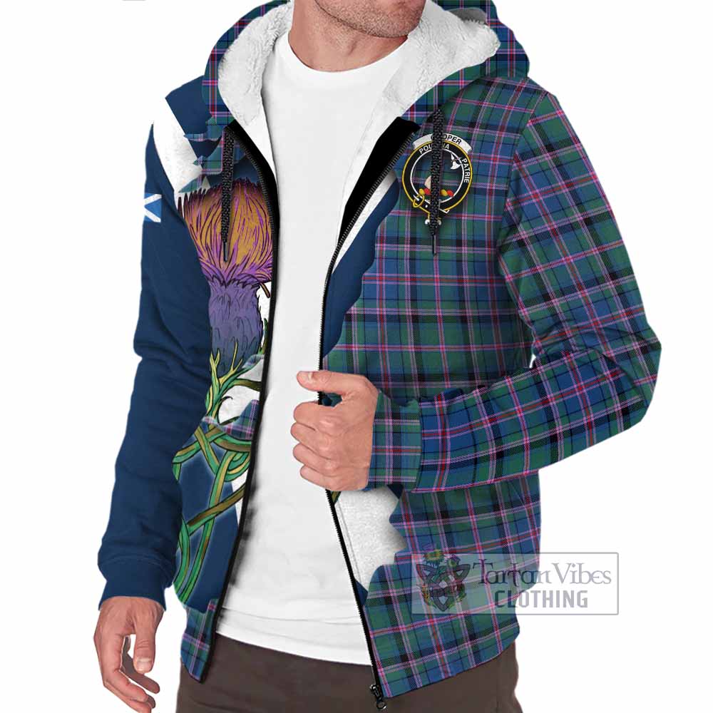 Tartan Vibes Clothing Cooper Tartan Family Crest Sherpa Hoodie Scottish Thistle Celtic Inspired