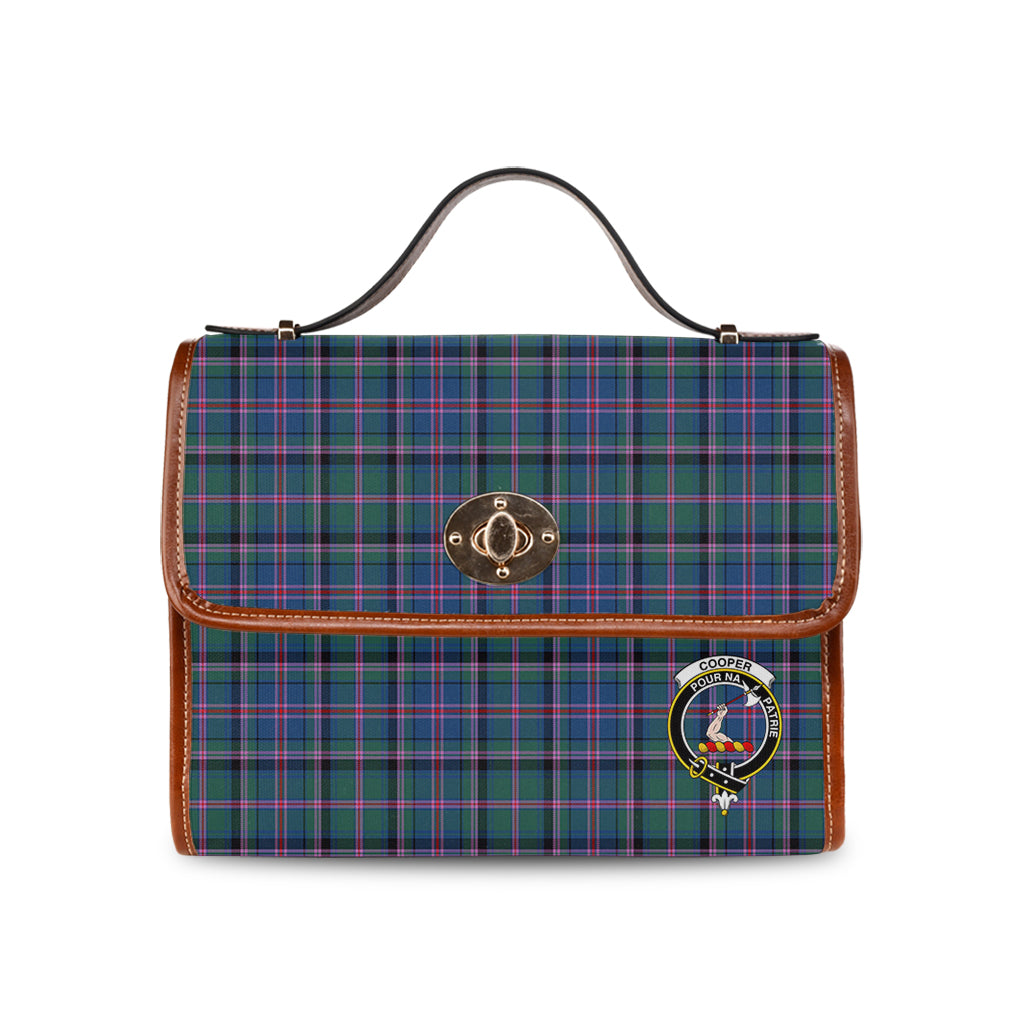 cooper-tartan-leather-strap-waterproof-canvas-bag-with-family-crest
