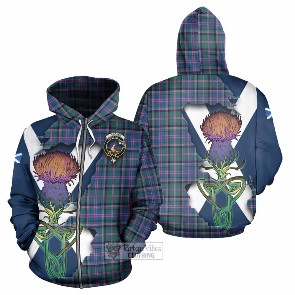 Tartan Vibes Clothing Cooper Tartan Family Crest Hoodie Scottish Thistle Celtic Inspired