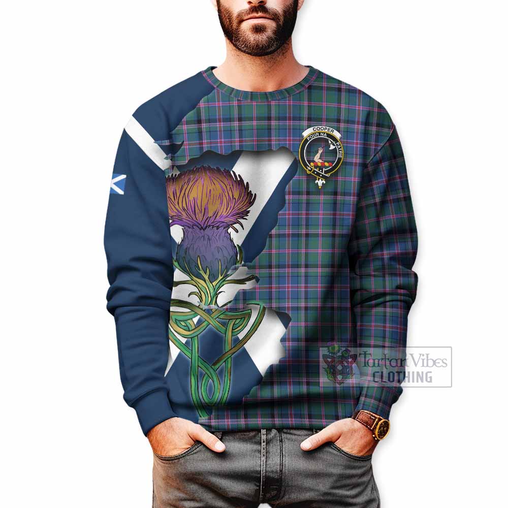 Tartan Vibes Clothing Cooper Tartan Family Crest Sweatshirt Scottish Thistle Celtic Inspired