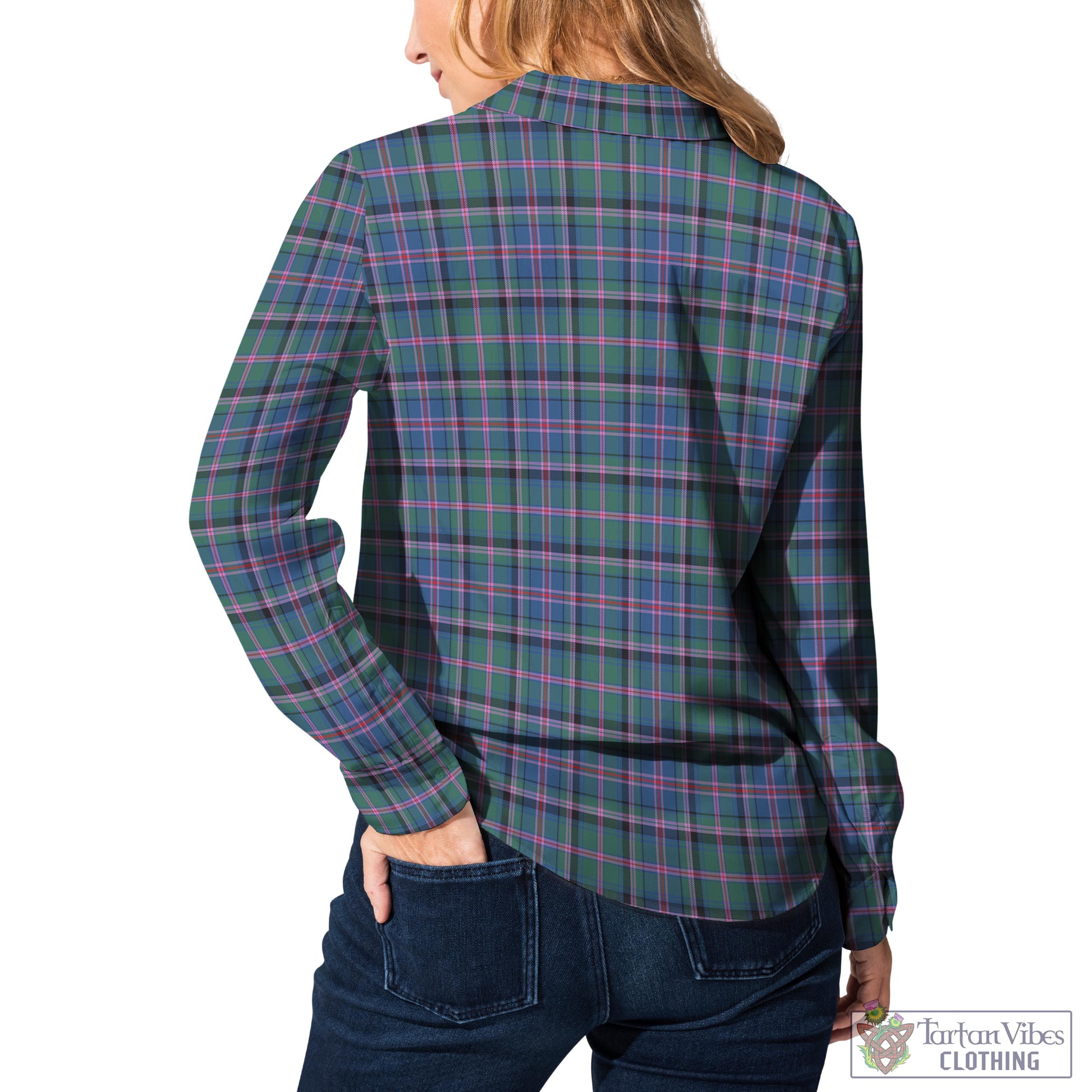Tartan Vibes Clothing Cooper Tartan Womens Casual Shirt with Family Crest