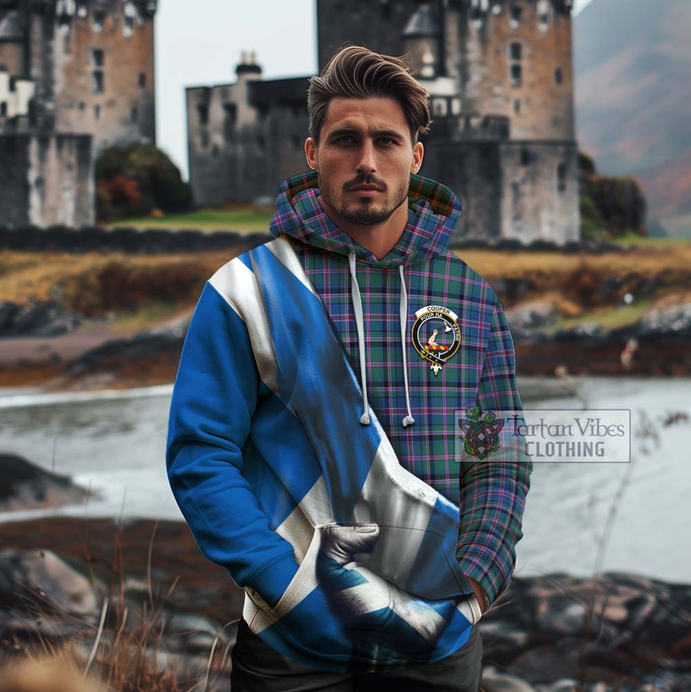 Tartan Vibes Clothing Cooper Tartan Cotton Hoodie with Family Crest Scotland Patriotic Style
