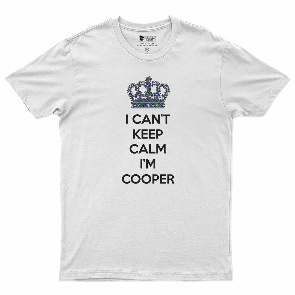 Cooper Can't Keep Calm Men's T-Shirt White - Tartan Vibes Clothing